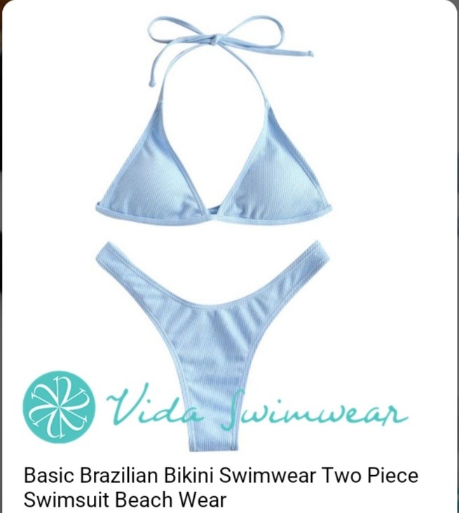 Vida Swimwear Sky Blue Bikini Set Women S Fashion Swimwear Bikinis