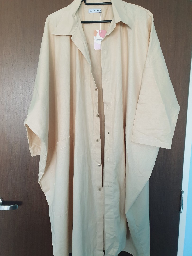 Kaifiyyah Bn Shirt Siti In Nude Linen Women S Fashion Tops Shirts On