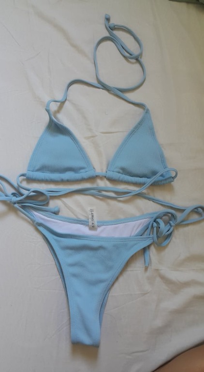 Zaful Tie Ribbed String Bikini Women S Fashion Swimwear Bikinis