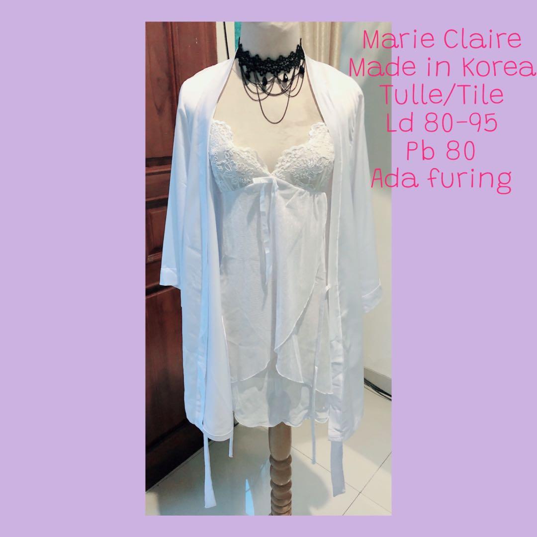 Lingerie Putih Marie Claire Hanya Lingerie Tanpa Kimono Fesyen