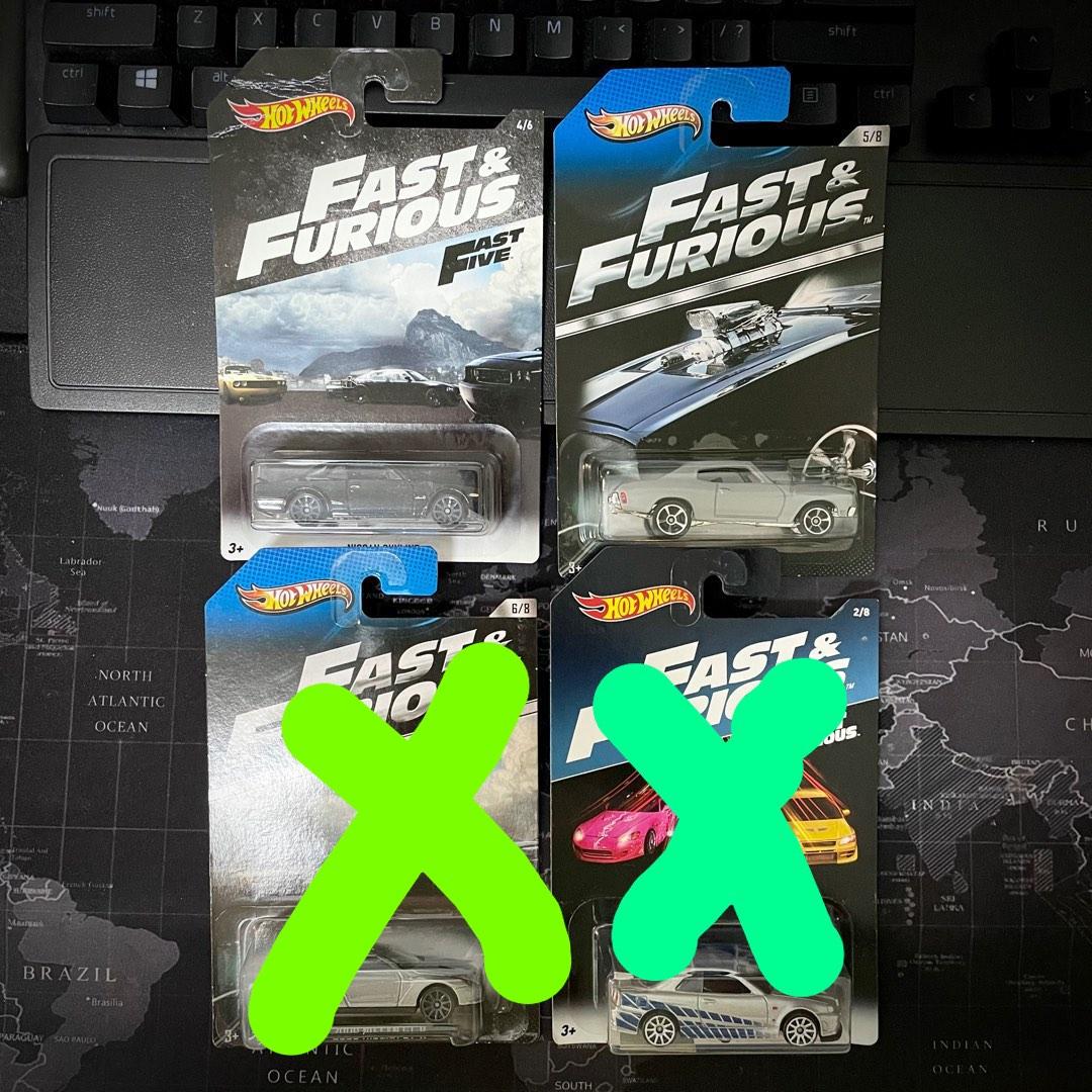 Hot Wheels Fast Furious Nissan Skyline GT R KPGC10 Black Brian S R34 Silver Blue Strip