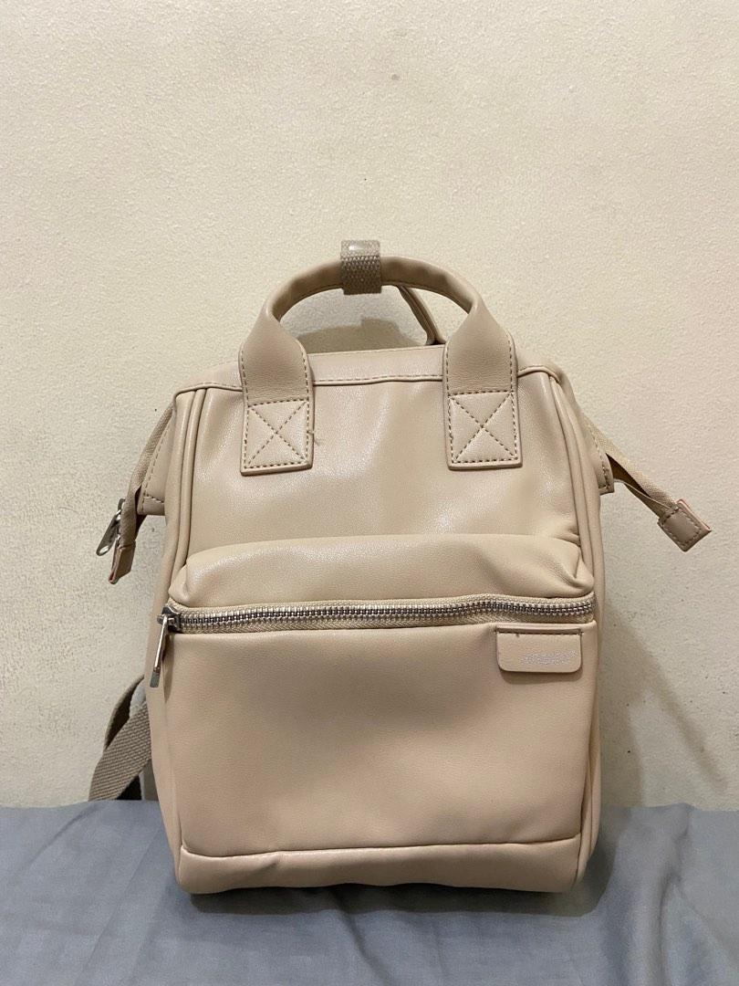 Authentic Anello Micro Backpack Nude Cream Beige Anello Bag Anello