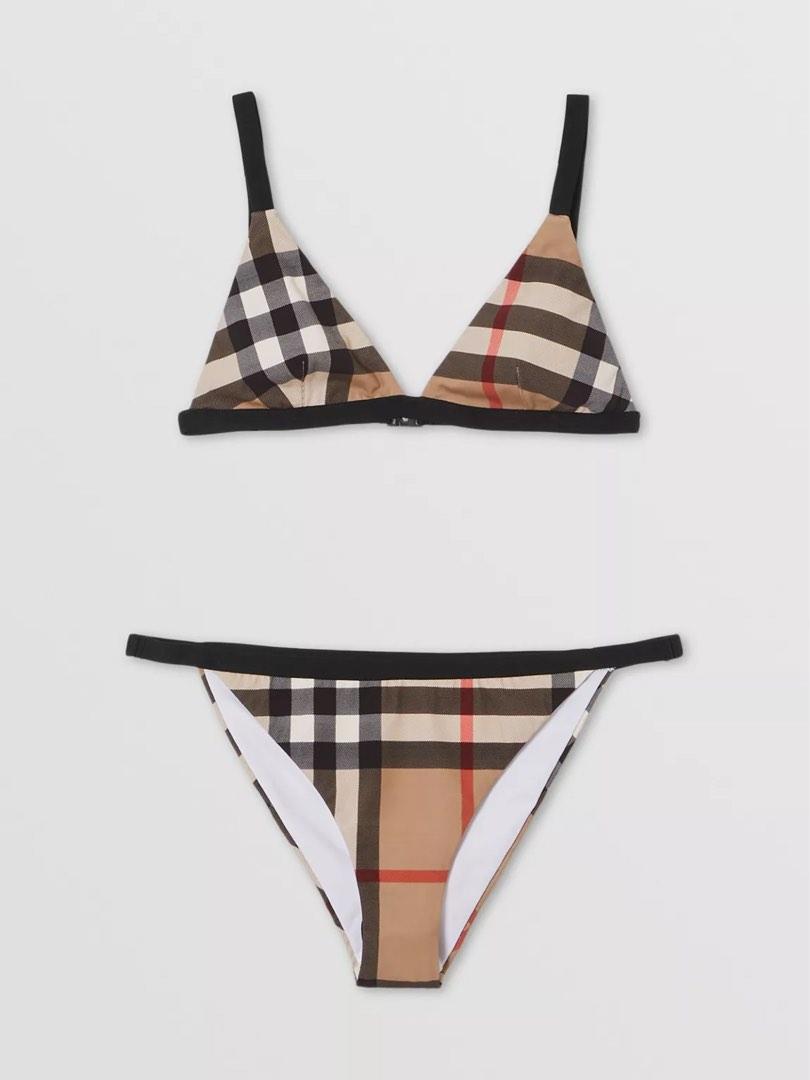Burberry Check Triangle Bikini Set Women S Fashion Swimwear Bikinis