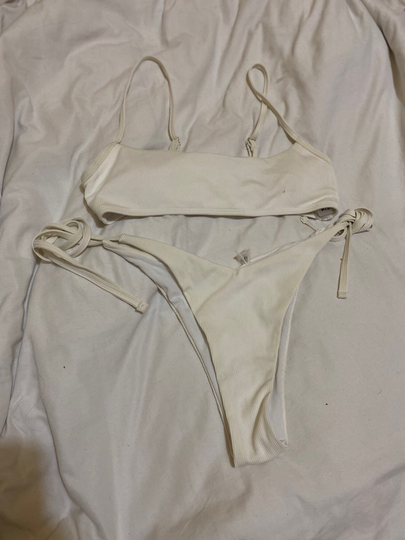 White Bikini Two Piece Women S Fashion Swimwear Bikinis Swimsuits On Carousell