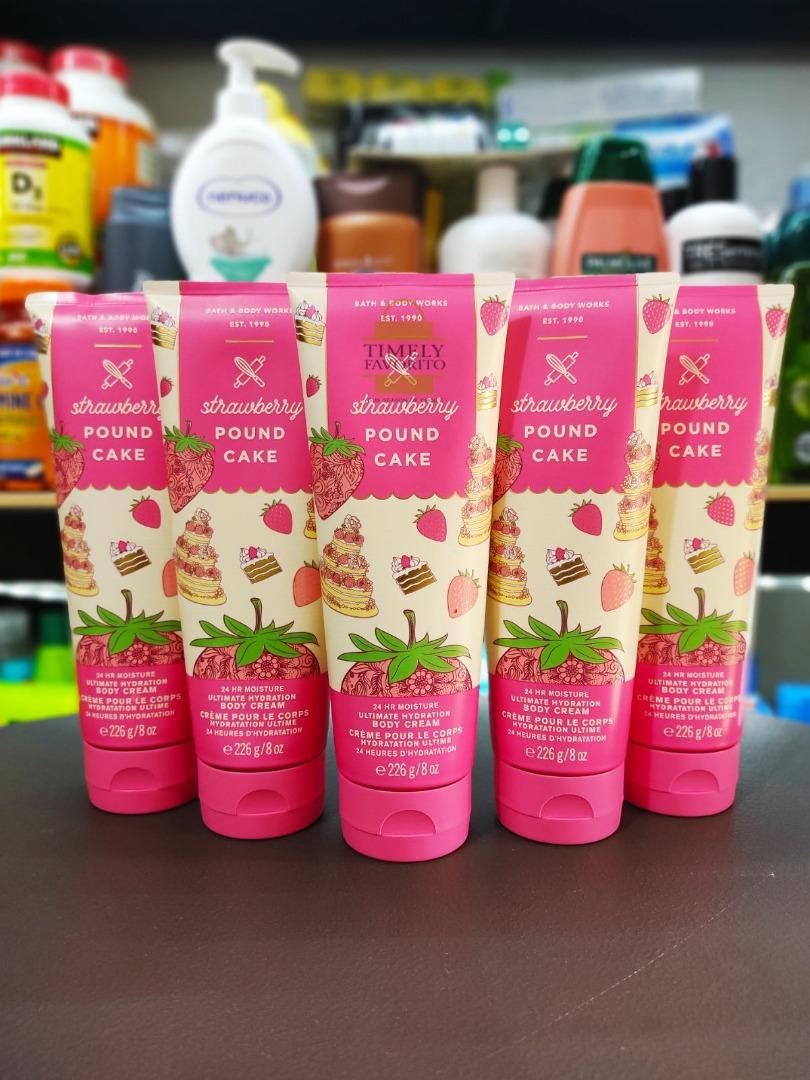 Bbw Strawberry Pound Cake Fine Fragrance Mist Body Cream Pink