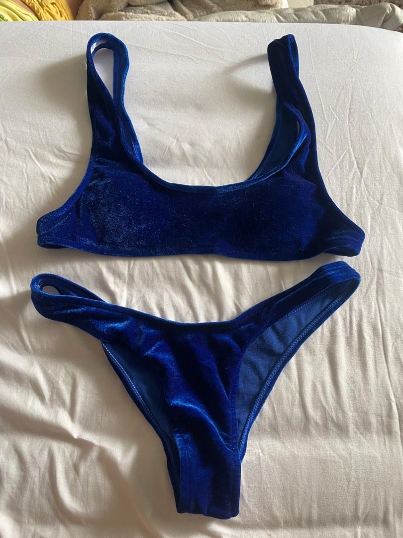 Blue Velvet Cheeky Bikini Women S Fashion Swimwear Bikinis