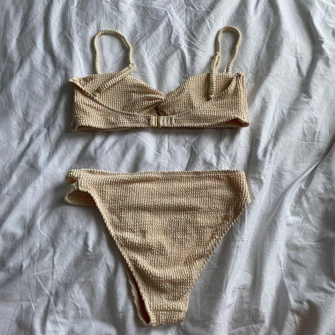 Eighth Mermaid Cleo Bikini Set In Oat Crinkle M Women S Fashion