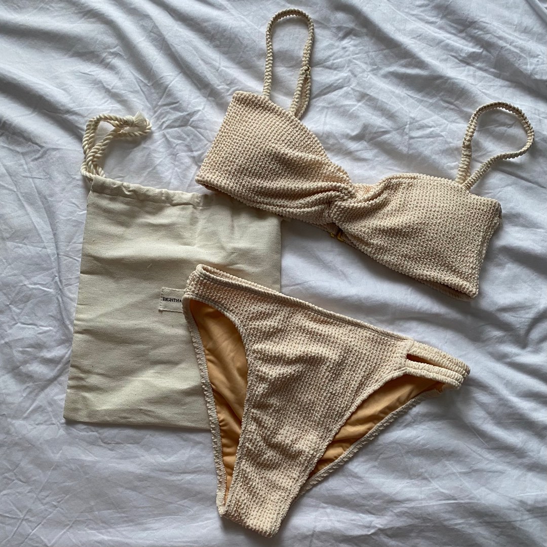 Eighth Mermaid Cleo Bikini Set In Oat Crinkle M Women S Fashion