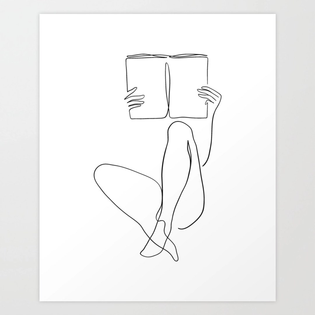 Reading Naked Art Print By Printable Muse Hobbies Toys Stationery Craft Art Prints On