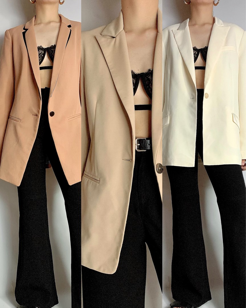 Premium Brown Cream Black Nude Blazers Women S Fashion Coats