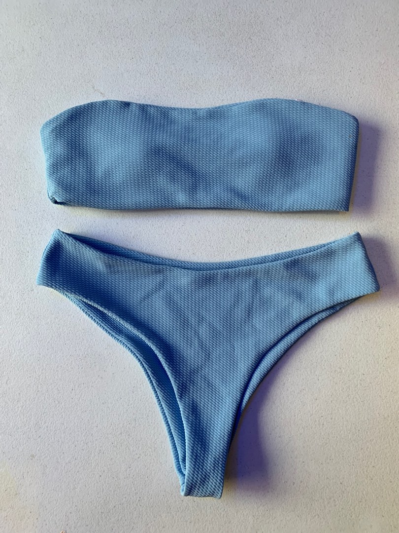 Zaful Powder Blue Bikini Women S Fashion Swimwear Bikinis Swimsuits On Carousell