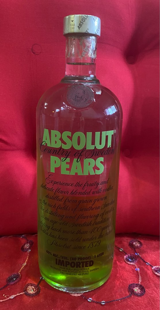 Absolut Pears Food Drinks Alcoholic Beverages On Carousell