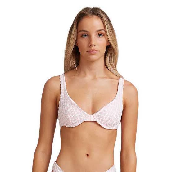 Billabong Wave Check Bralette Bikini Top Women S Fashion Swimwear