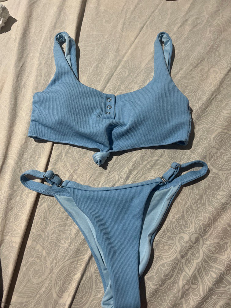 Two Piece Blue Bikini Women S Fashion Swimwear Bikinis Swimsuits
