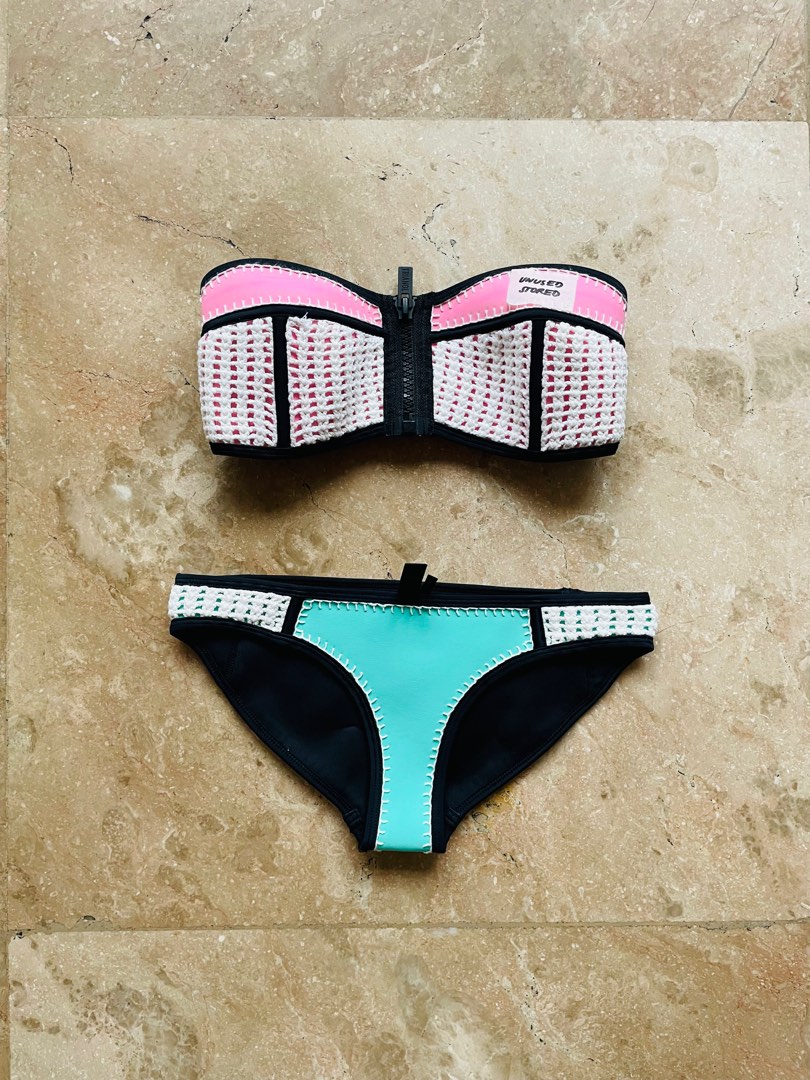 Triangl Bikini Pink And Teal Women S Fashion Swimwear Bikinis Swimsuits On Carousell