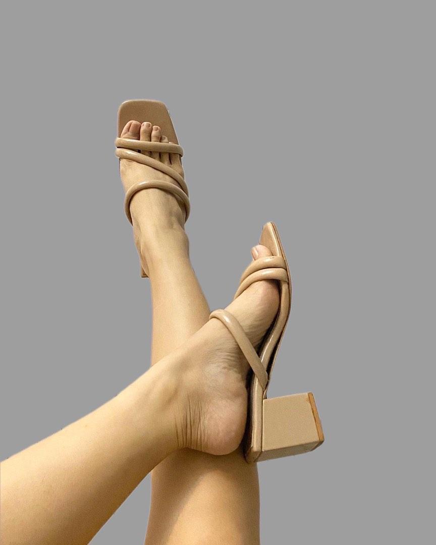 Hq Tutum Nude Block Heels Women S Fashion Footwear Heels On Carousell