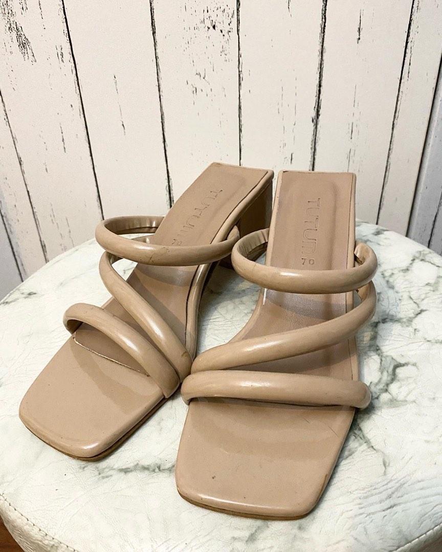 Hq Tutum Nude Block Heels Women S Fashion Footwear Heels On Carousell