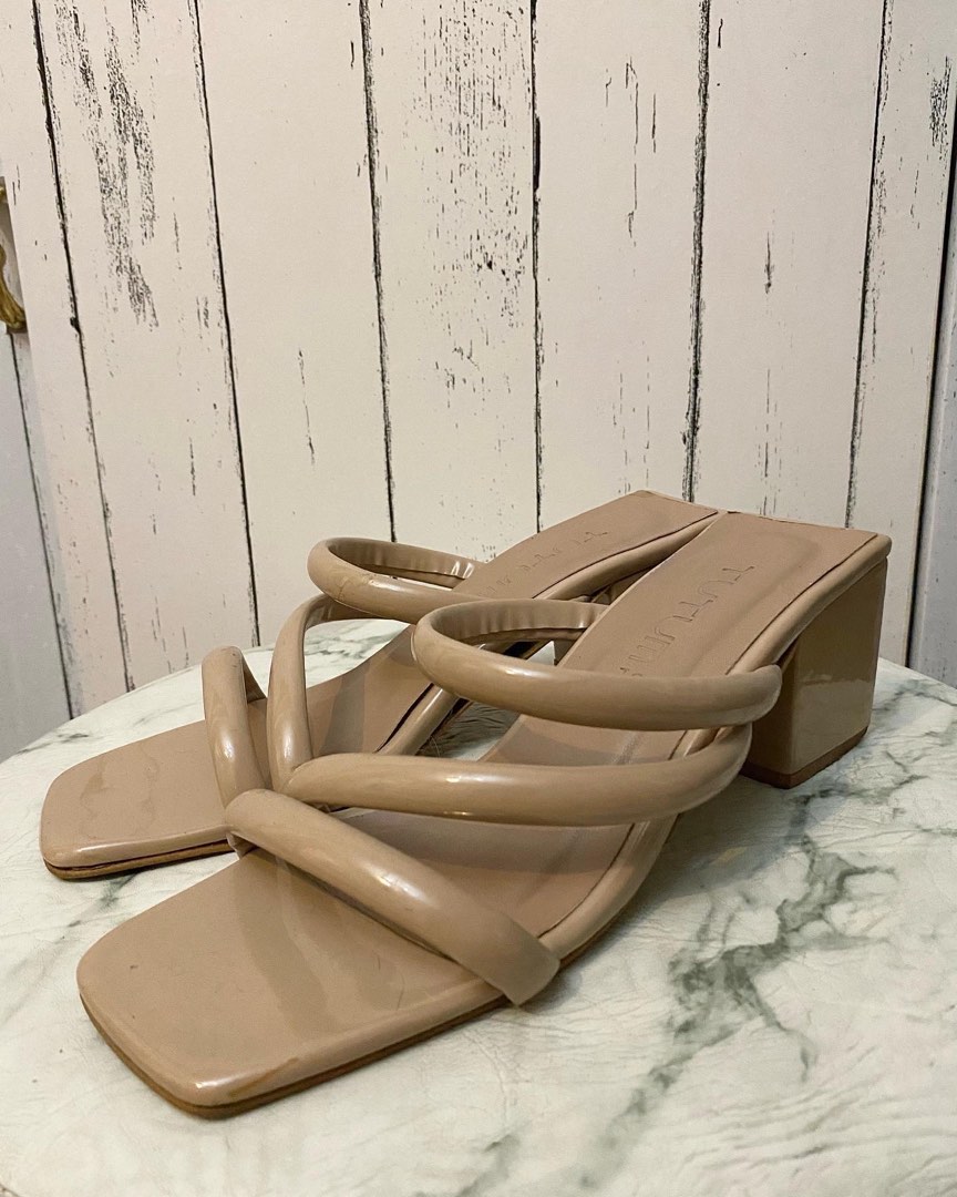 Hq Tutum Nude Block Heels Women S Fashion Footwear Heels On Carousell