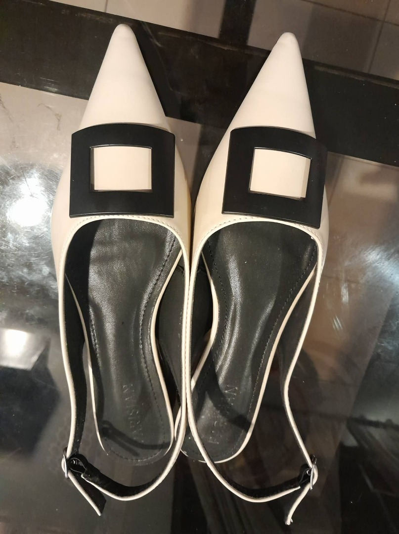 Sm Parisian Cream Nude Sling Back Flats Women S Fashion Footwear