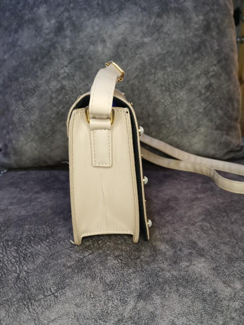 Primark Nude Pink Pearl Studded Flap Bag Women S Fashion Bags