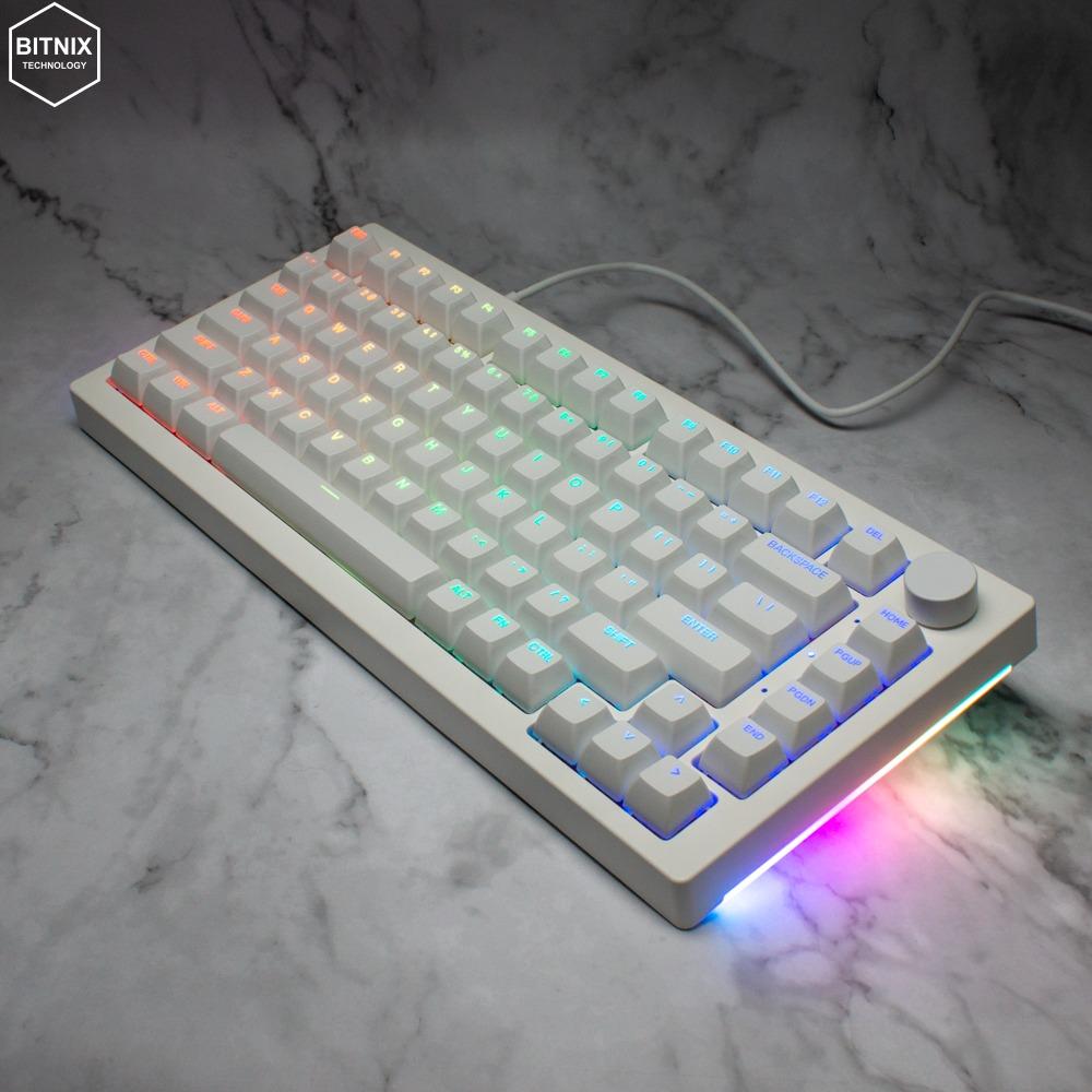 Akko S Shine Through White Rgb Backlit Led Mechanical Gaming Keyboard Key Knob Hot Swap