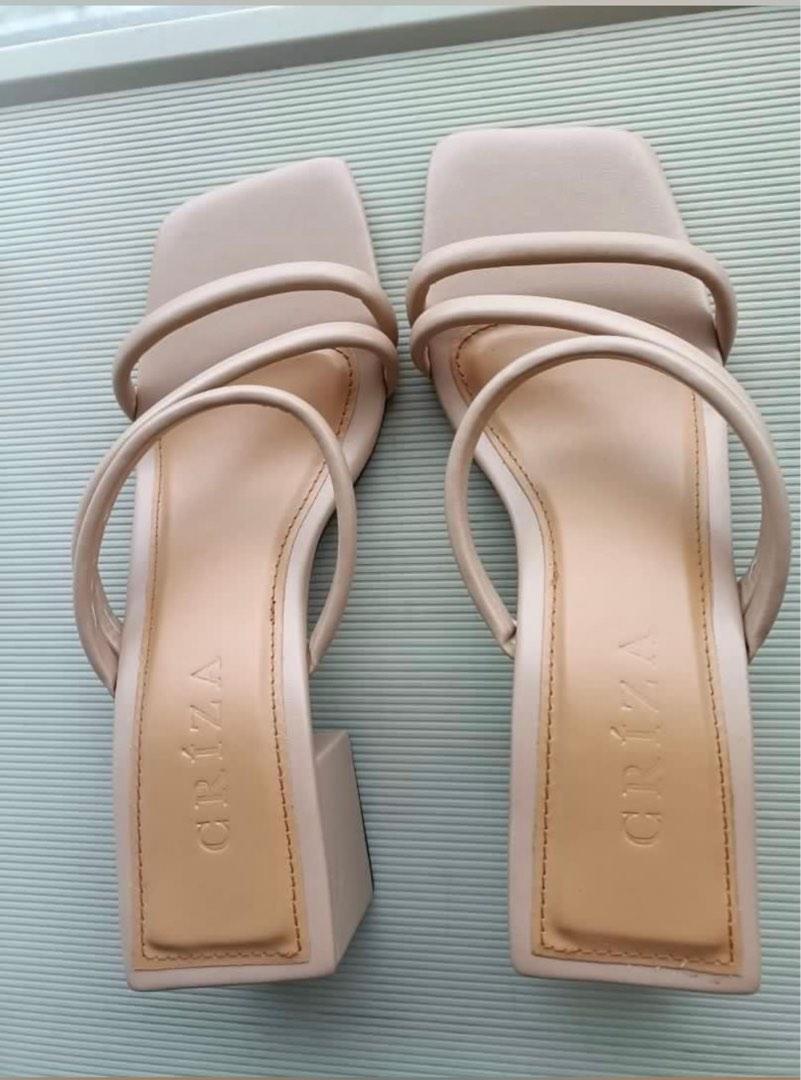 Criza Block Nude Heels Women S Fashion Footwear Heels On Carousell