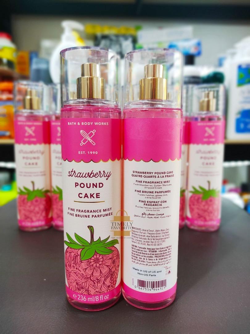Bbw Strawberry Pound Cake Fine Fragrance Mist Body Cream Pink