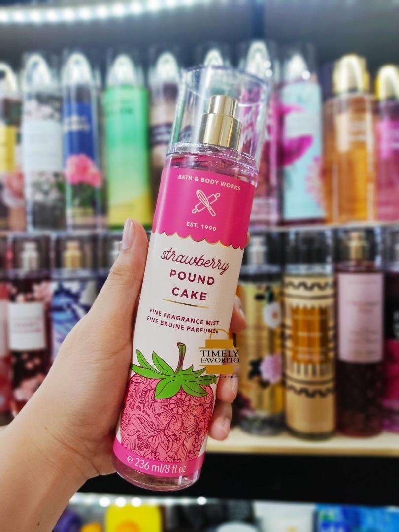 Bbw Strawberry Pound Cake Fine Fragrance Mist Body Cream Pink