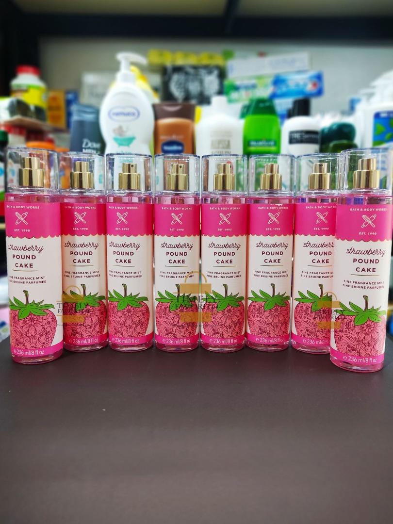 Bbw Strawberry Pound Cake Fine Fragrance Mist Body Cream Pink