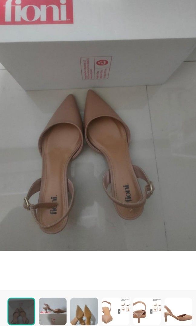 Payless Fioni Luna Nude Slingback Kitten Heels Women S Fashion