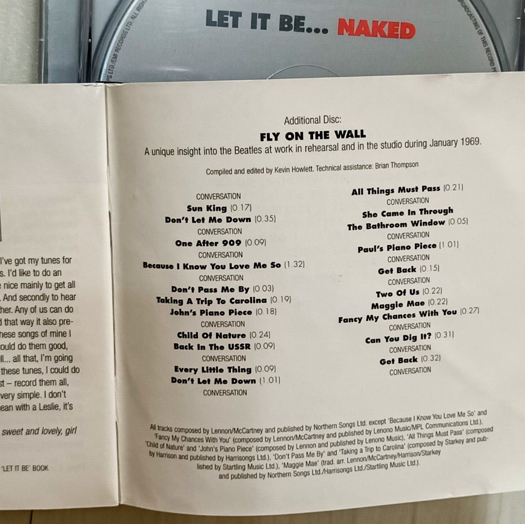 THE BEATLES LET IT BE NAKED CD With ADDITIONAL DISC Hobbies