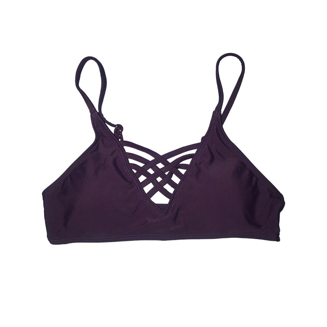 Dark Purple Bikini Top Women S Fashion Swimwear Bikinis Swimsuits On Carousell