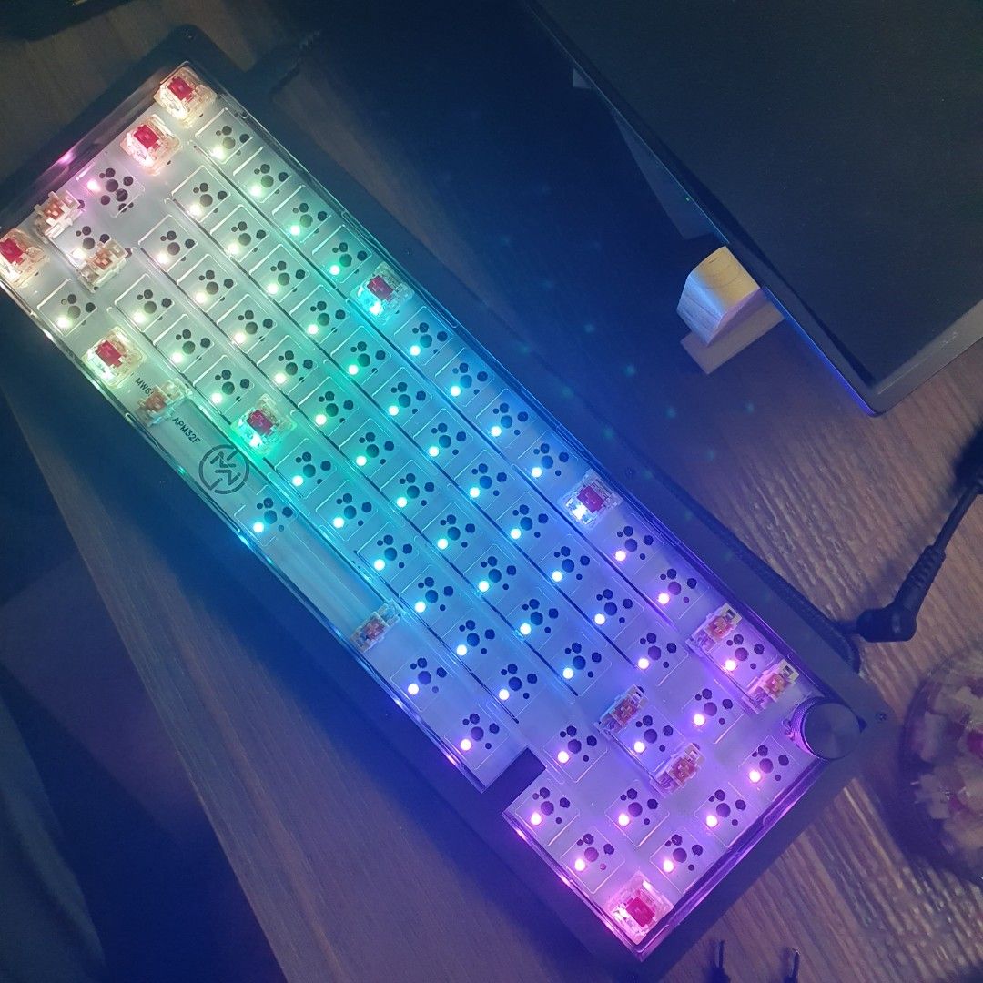 Ready Stock Mw Stacked Acrylic Customized Mechanical Keyboard Kit Rgb With Knob Hot