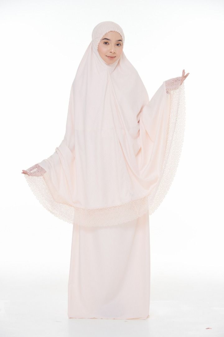 ORIGINAL Telekung Siti Khadijah Modish Lian Li In Nude Pink Women S Fashion Muslimah
