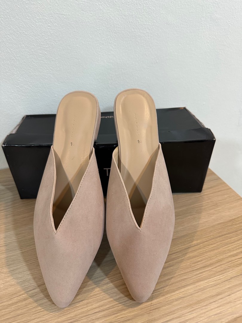 Nude Mules Aztrid Women S Fashion Footwear Flats Sandals On Carousell