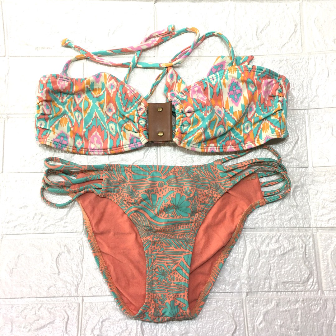 Hawaii Usa Peach Blue Bikini Set Women S Fashion Swimwear Bikinis