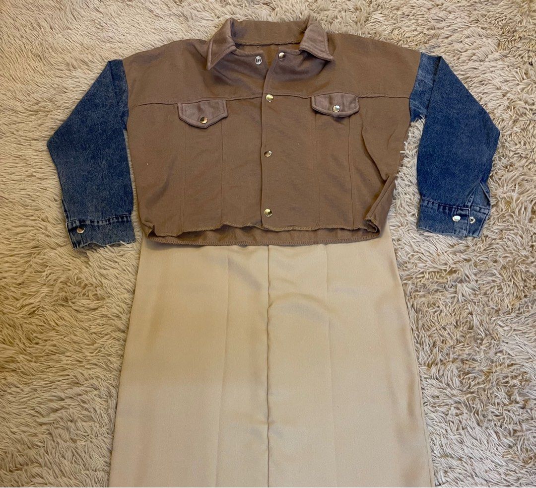 Crop Jaket Nude Set With Inner Women S Fashion Tops Other Tops On