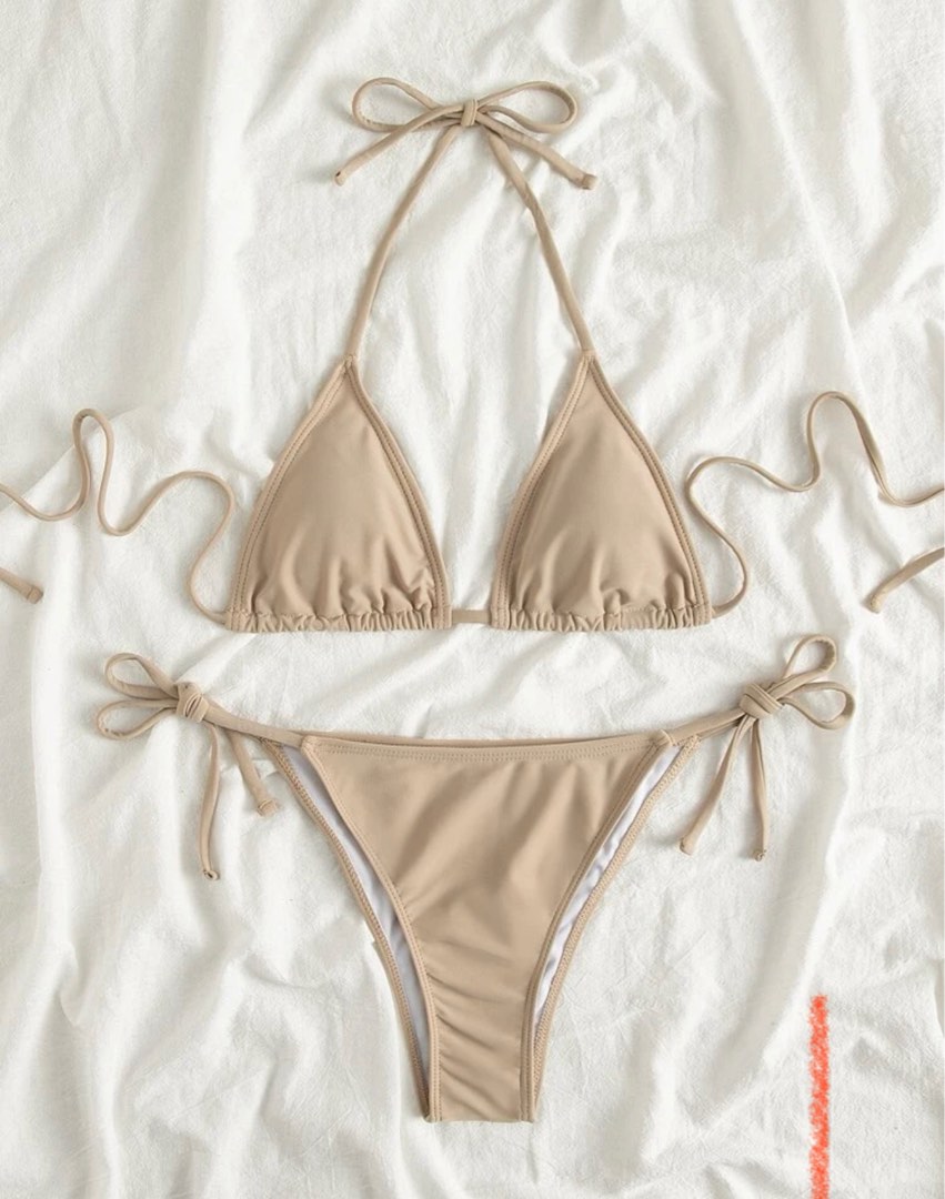 Shein Nude Halter Swimsuit Women S Fashion Swimwear Bikinis