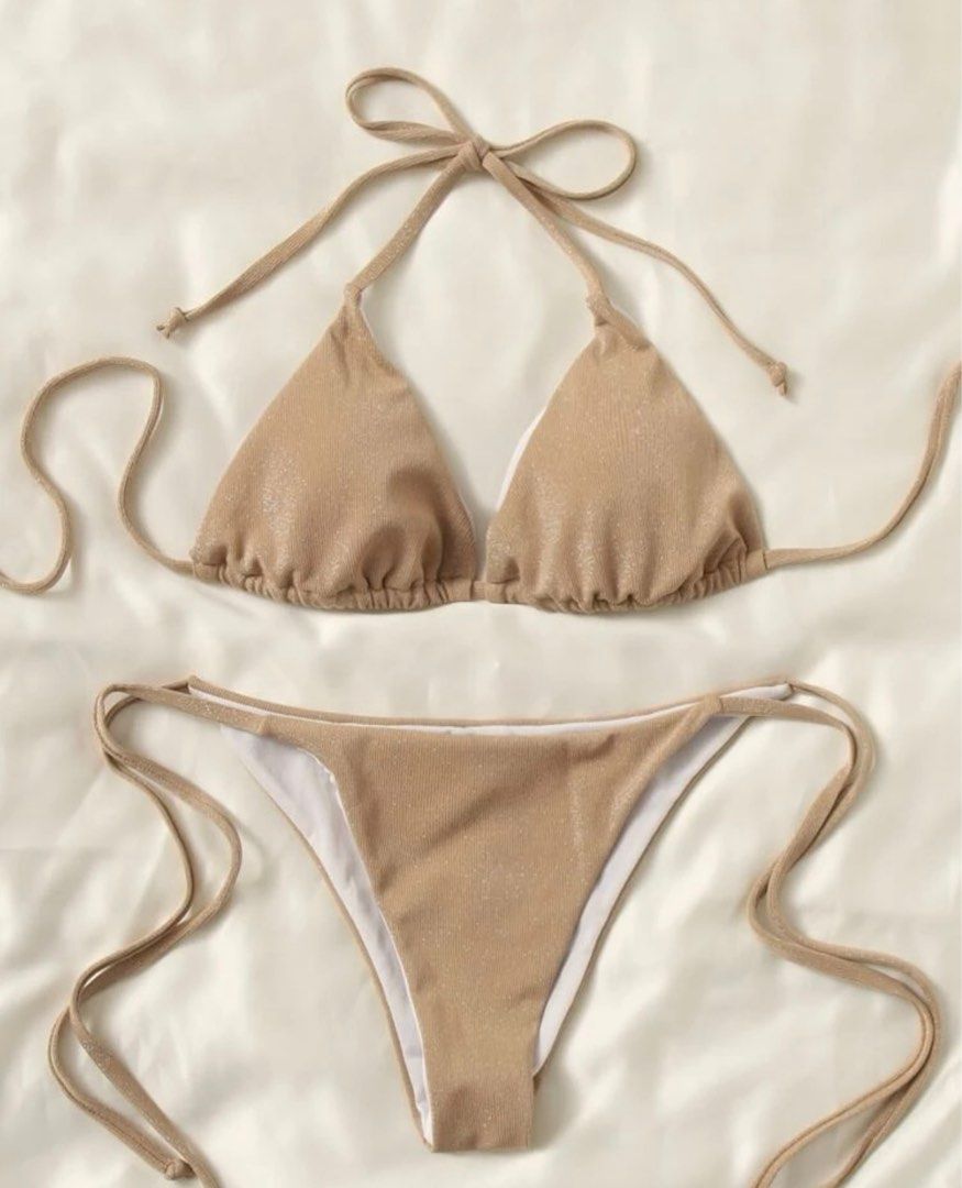 Sparkly Glittery Bikini Set Women S Fashion Swimwear Bikinis Swimsuits On Carousell