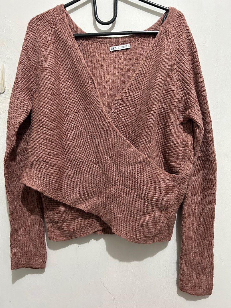 Zara Knitt Nude Fesyen Wanita Pakaian Wanita Atasan Di Carousell