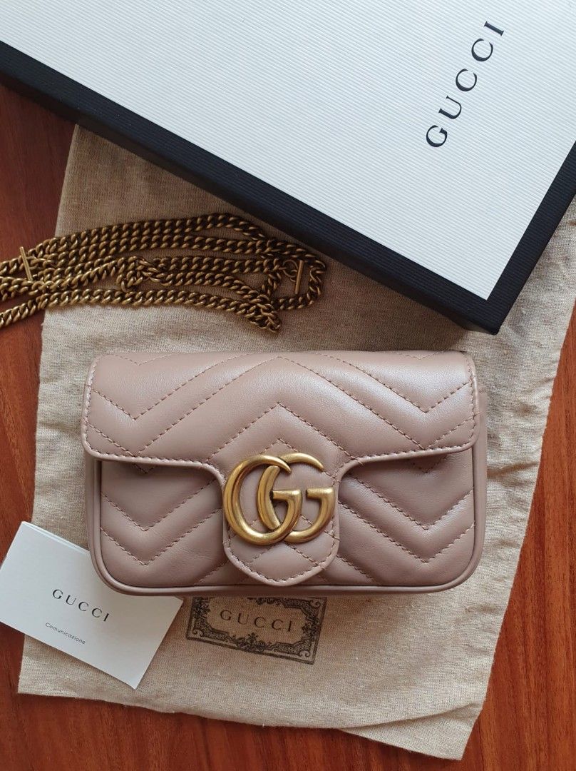 Excellent Gucci Supermini Nude Fullset Rec Barang Mewah Tas Dompet Di Carousell