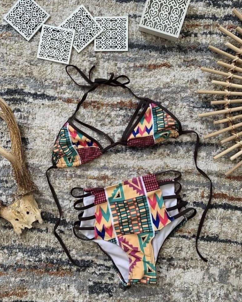 Aztec Onepiece Bikini Women S Fashion Swimwear Bikinis Swimsuits On Carousell