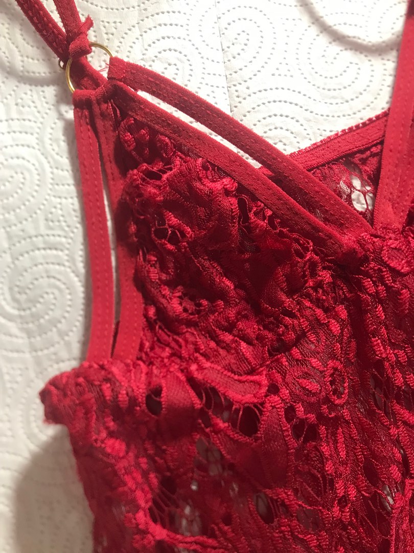 Hot Red Lingerie Mini Dress XS SMALL MEDIUM Women S Fashion Undergarments Loungewear On