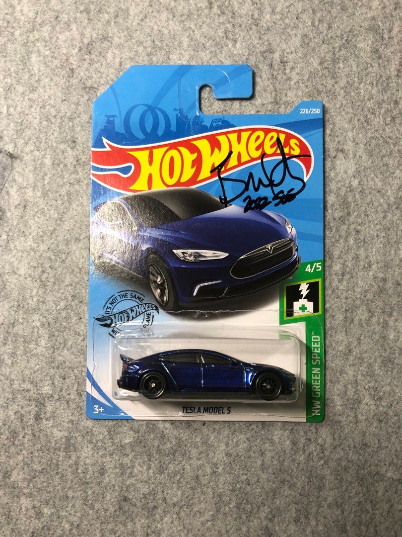 Hot Wheels Tesla Model S Super Treasure Hunt Signed By BRENDON VETUSKY Hobbies Toys Toys