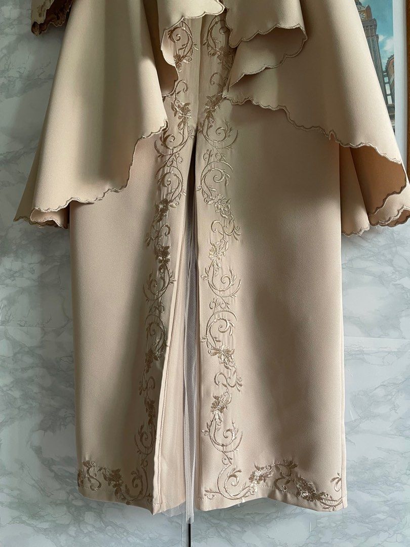 Hijabistahub Nude Beige Sareema Kebaya Peplum Kurung Set Brand New With