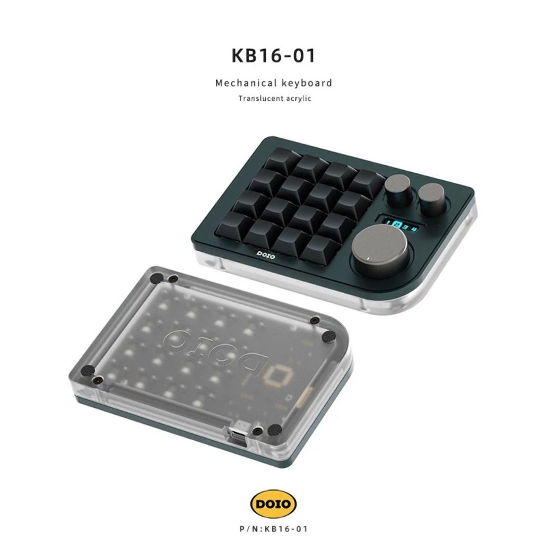 INSTOCK Programmable 16 Key Mechanical Keyboard Macropad With Knob Hot Swap Socket RGB