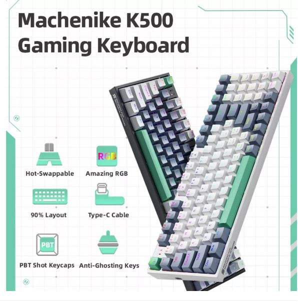 Machenike K Mechanical Keyboard Rgb Backlit Hot Swappable Wired Keyboard Layout Keys
