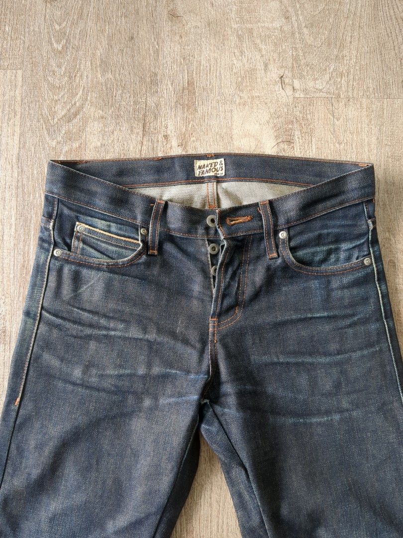 Naked And Famous Skinnyguy Deep Indigo Selvedge Men S Fashion Bottoms