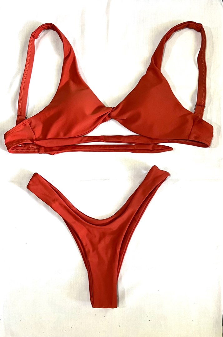 Twist Front High Cut Bikini Women S Fashion Swimwear Bikinis Swimsuits On Carousell