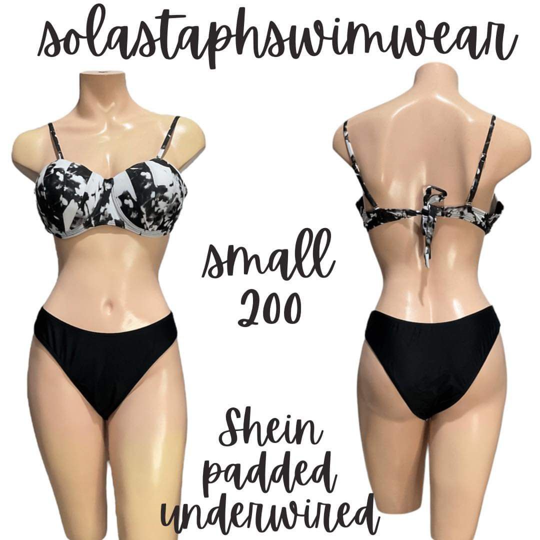Shein Black Tie Dye Underwire Bikini Women S Fashion Swimwear